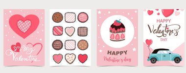 Sevgililer Günü arkaplan koleksiyonu çikolata ile ayarlandı