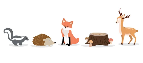 Cute animal character are standing,sitting and sleeping. Vector — Stok Vektör