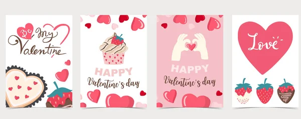 Colección de fondo de San Valentín con chocolate, ca — Vector de stock