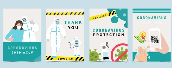 Novel Fundo Coronavírus Design Conceito Covid Para Evitar Propagação Bactérias —  Vetores de Stock