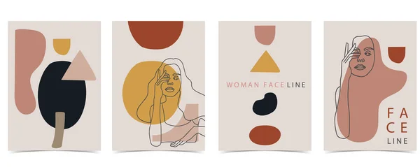 Colección Fondo Mujer Con Color Editable Ilustración Vectorial Para Sitio — Vector de stock