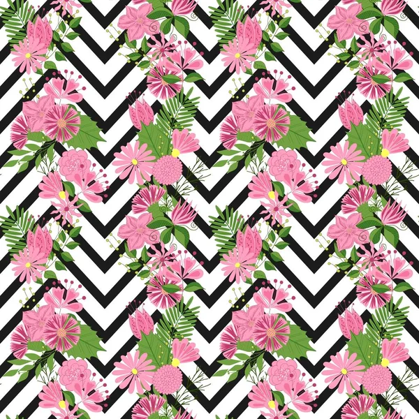 Beautiful seamless pattern in small abstract flower. Small colorful flowers. Cute simple spring flowers.