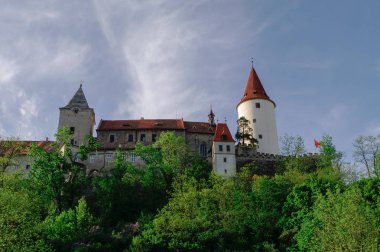 Ortaçağ Kraliyet Gotik castle Krivoklat, Merkezi Bohemia, Çek Cumhuriyeti