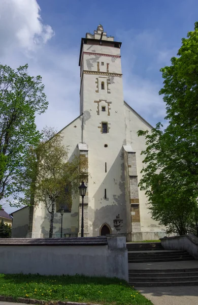 Kezmarok, Slovaquie - Basilique médiévale de la Sainte-Croix - clocher — Photo