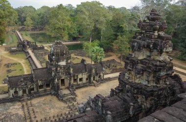 Antik khmer mimarisi. Panorama görünümünü baphuon karmaşık angkor wat Tapınağı, siem reap, Kamboçya