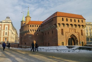 Barbican savunma Kulesi Ortaçağ Krakow, Polonya kapısıdır