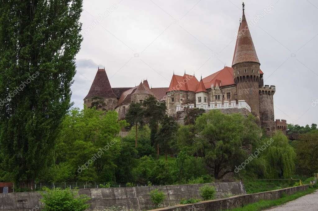 Medieval Corvin castle, Hunedoara, Transylvania, Romania, Europe