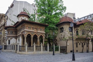 Stavropoleos Manastırı, St. Michael ve Gabriel Kilisesi Bükreş, Romanya.