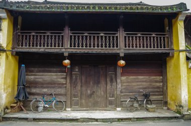 Eski geleneksel Çince ahşap Hoi An, Vietnam antik kentindeki Vietnam.Hoi ev