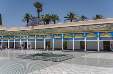 Bahia Sarayı avlusundaki çeşme. Marakeş, Fas