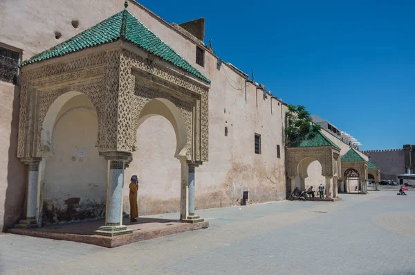 Lahdim 广场的梅克内斯中世纪帝国市。摩洛哥. — 图库照片