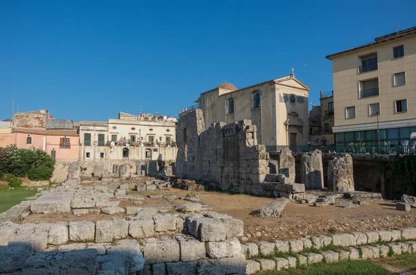 Ruinerna av Apollotemplet i Syrakusa, Sicilien (Siracusa). — Stockfoto