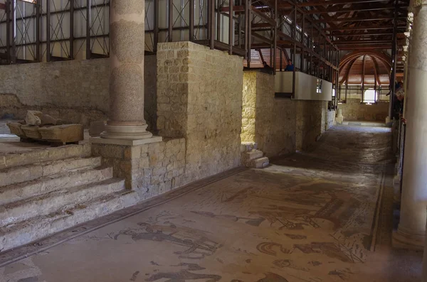 Mozaik Villa Romana del Casale, Piazza Armerina, Sicilia, İtalya, Unesco Dünya Mirası alanı içinde. Sicilya, İtalya — Stok fotoğraf