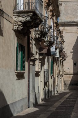 Ragusa Ibla Sicilya, İtalya için bir şehir olarak Barok balkon