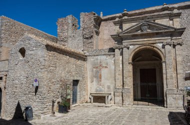 Görünüm San Domenico Kilisesi Erice, Sicilya, İtalya