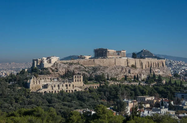 Der Parthenontempel Der Akropolis Von Athens Griechenland — Stockfoto