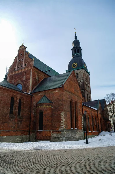 Edifício histórico da Catedral de Riga Dome, Letónia . — Fotografia de Stock