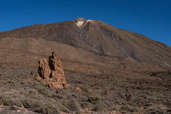 Pico Del Teide Bergvulkan Gipfelblick Von Roques Garcia Einzigartige Felsformation — Stockfoto