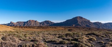 Teide Dağı Ulusal Parkı, Tenerife, Kanarya Adaları, İspanya 'nın kalderasındaki lav tarlası manzarası