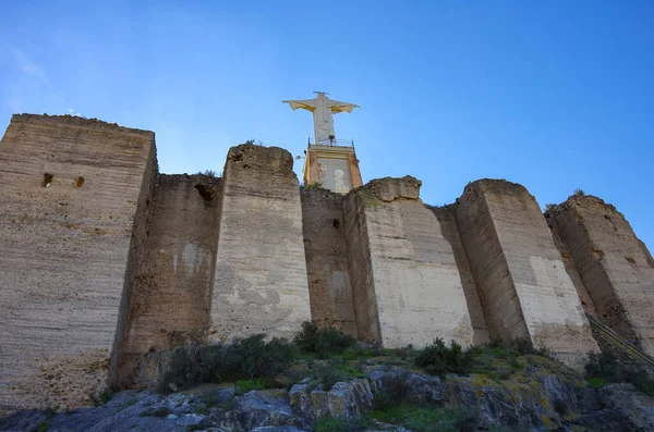 Άγαλμα Του Χριστού Castillo Monteagudo Μεσαιωνικό Κάστρο Μούρθια Ισπανία — Φωτογραφία Αρχείου