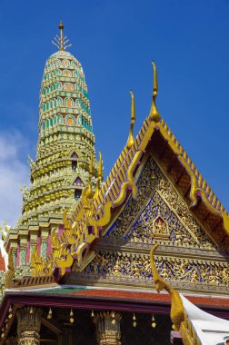 Wat Phra Kaew İngilizcede Zümrüt Buda Tapınağı olarak bilinir, Bangkok, Tayland
