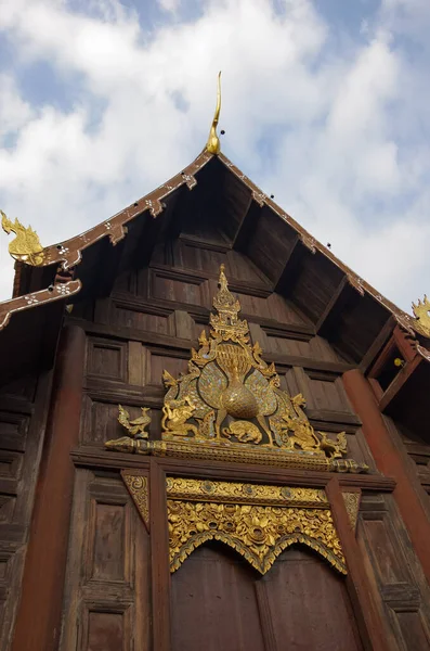 Details Van Houten Wat Phan Tao Tempel Chiang Mai Thailand — Stockfoto