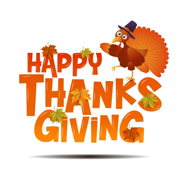 Herfst, Happy Thanksgiving, typografie, Turkije, vector Illustrat — Stockvector