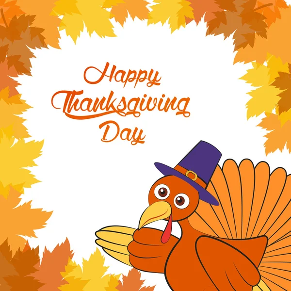 Typografie, Happy Thanksgiving, Turkije, herfst achtergrond — Stockvector