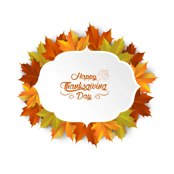 Tipografía Feliz Día de Acción de Gracias, fondo borroso de otoño — Archivo Imágenes Vectoriales