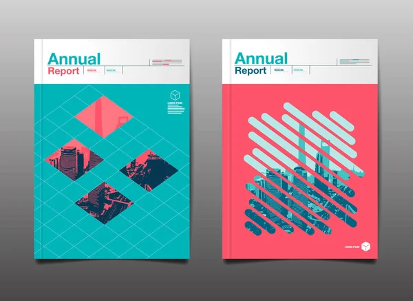 Annual report 2017,2018,2019, template layout design — Stock Vector