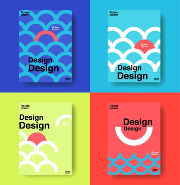 düzeni tasarım şablonu, kapak kitap, renkli, sevimli, vektör