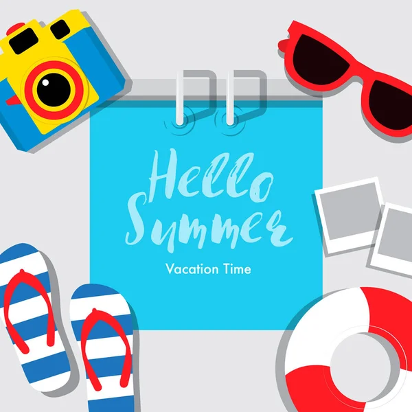 Плакат Summer, vacation, summer, banner, cover book, vector illus — стоковый вектор