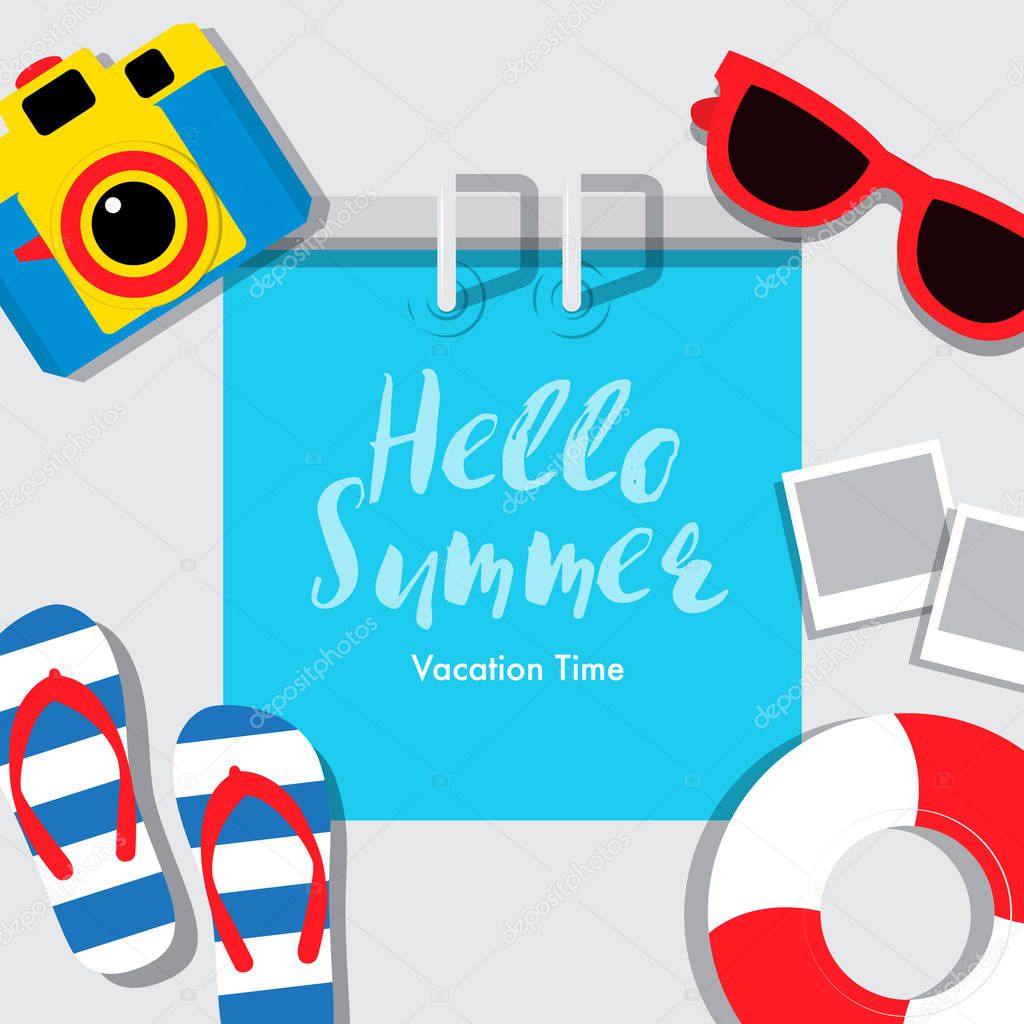 Poster Summer, vacation, summer,banner, cover book, vector illus