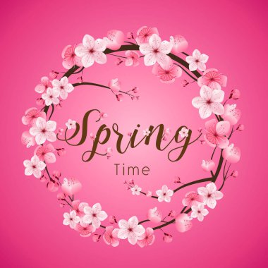 kiraz çiçeği; bahar zamanı; gerçekçi vektör, sakura, Japonya