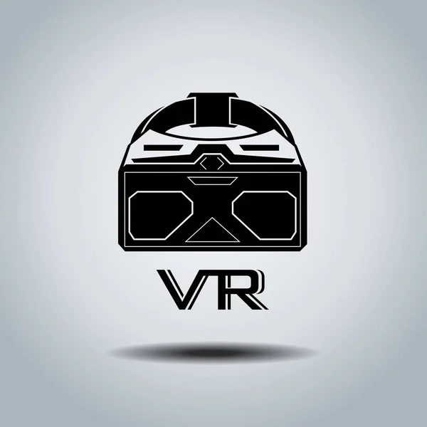 Virtuális valóság fejhallgató ikonra, lapos kivitel, vektor, ikon, design, — Stock Vector