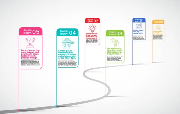 Milestones Company, Timeline Infográfico, vetor, história; escala —  Vetores de Stock