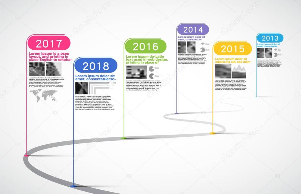 Milestones Company, Timeline Infographic, vector,  history; cale
