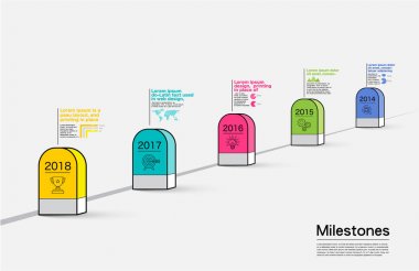 Kilometre taşı şirket, Infographic vektör.