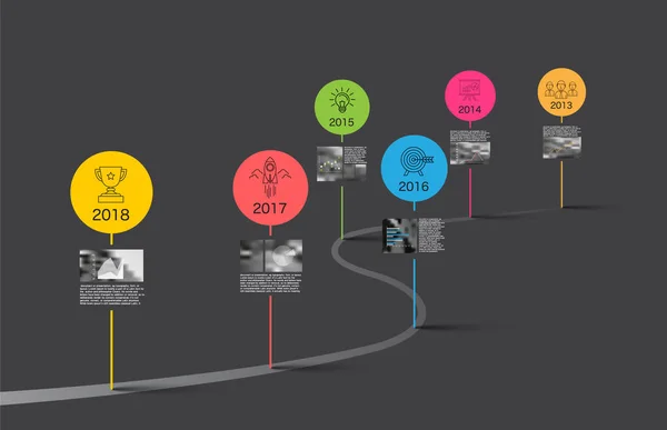 Hito Empresa, Vector Infográfico . — Archivo Imágenes Vectoriales