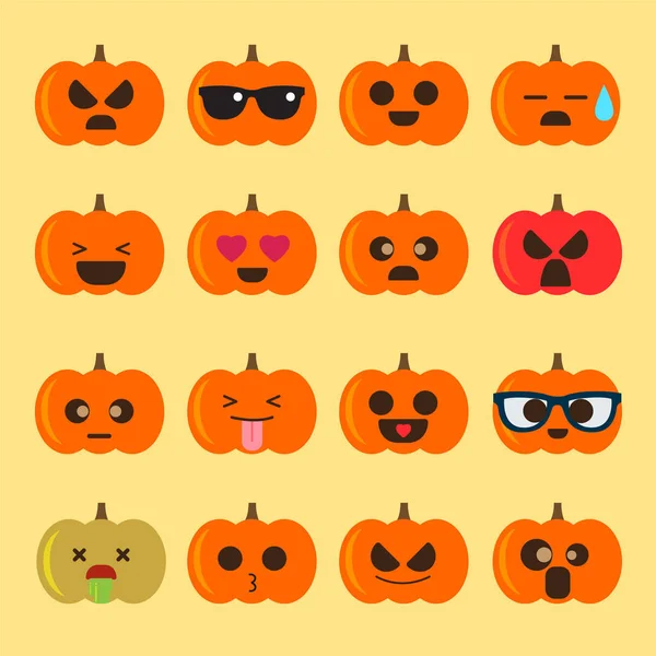 Emoji, halloween, kürbis — Stockvektor