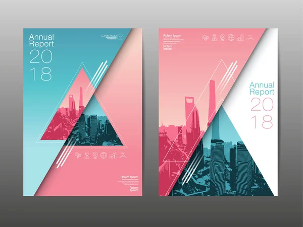 Annual report 2018, future, business, template layout design, co — стоковый вектор