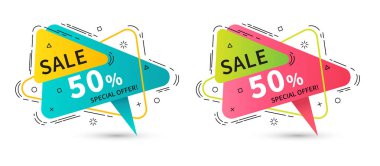 Düz doğrusal promosyon şerit afiş, fiyat etiketleri, çıkartmalar, badg