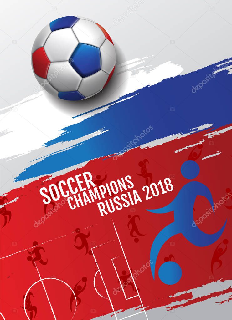 Soccer championship cup background football, 2018,  Russia, vect