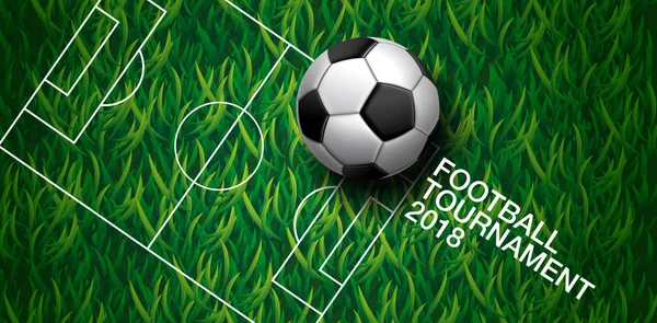 Tournoi de football, Football, Coupe, Terrain vert, Design Background — Image vectorielle