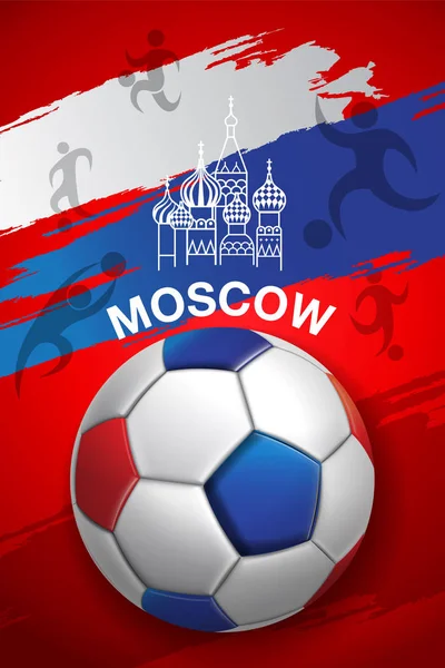 Football, Football, Coupe, Moscou, Russie, Poster Design Contexte — Image vectorielle