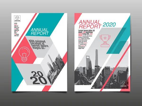 Informe anual 2020, futuro, negocio, diseño de plantillas, co — Vector de stock