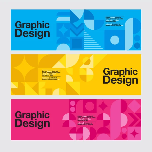 Grafica Geometria Forma Blu Banner Layout Template Illustrazione Vettoriale — Vettoriale Stock