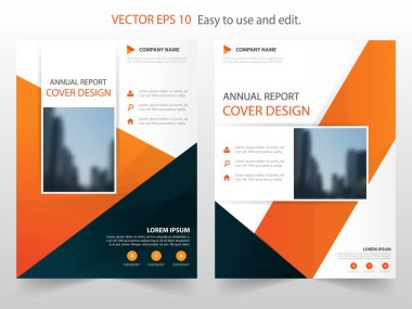 Turuncu Siyah üçgen yıllık rapor broşür tasarım şablonu vektör. İş ilanları Infographic dergisi posteri. Soyut düzeni şablonu, sunu Portföy kitap kapağı.