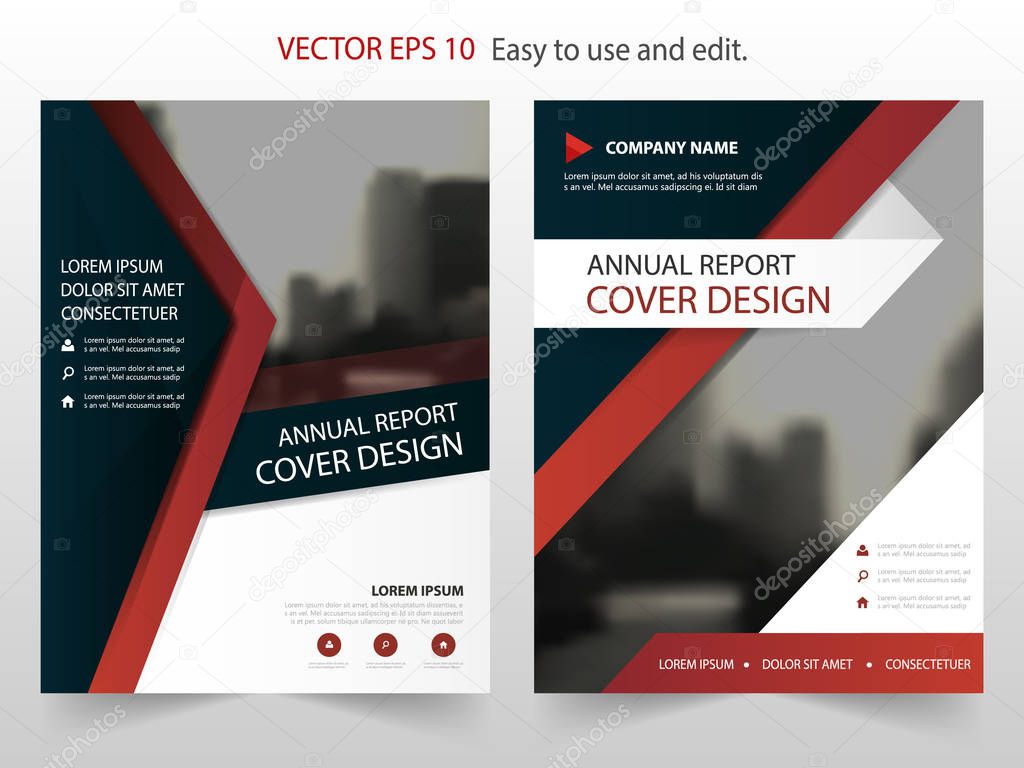 Red black abstract annual report Brochure design template vector. Business Flyers infographic magazine poster.Abstract layout template ,Book Cover presentation portfolio.