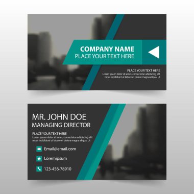 Yeşil siyah kurumsal kartvizit, kartvizit Web sitesi için banner adı kart şablonu, yatay basit temiz düzeni tasarım şablonu
